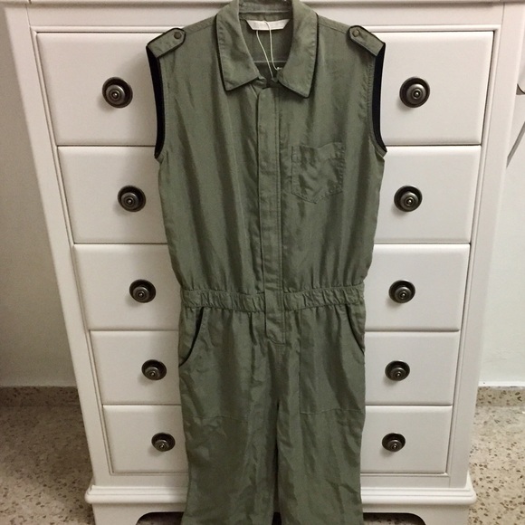 Zara Dresses & Skirts - COPY - Zara. Green sleeveless romper. Size: XS
